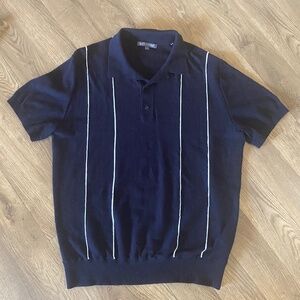 Slate & Stone Navy Pinstripe Polo XL